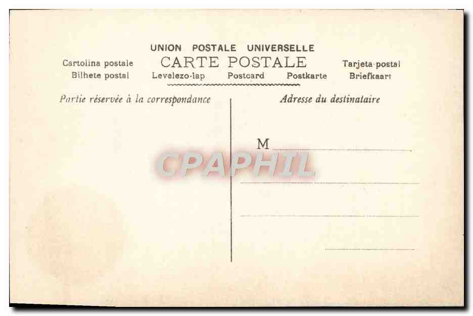 Familie mit Schwan — poetischer Text — Universal Postale Union, Nr. 8011 — Rückseite