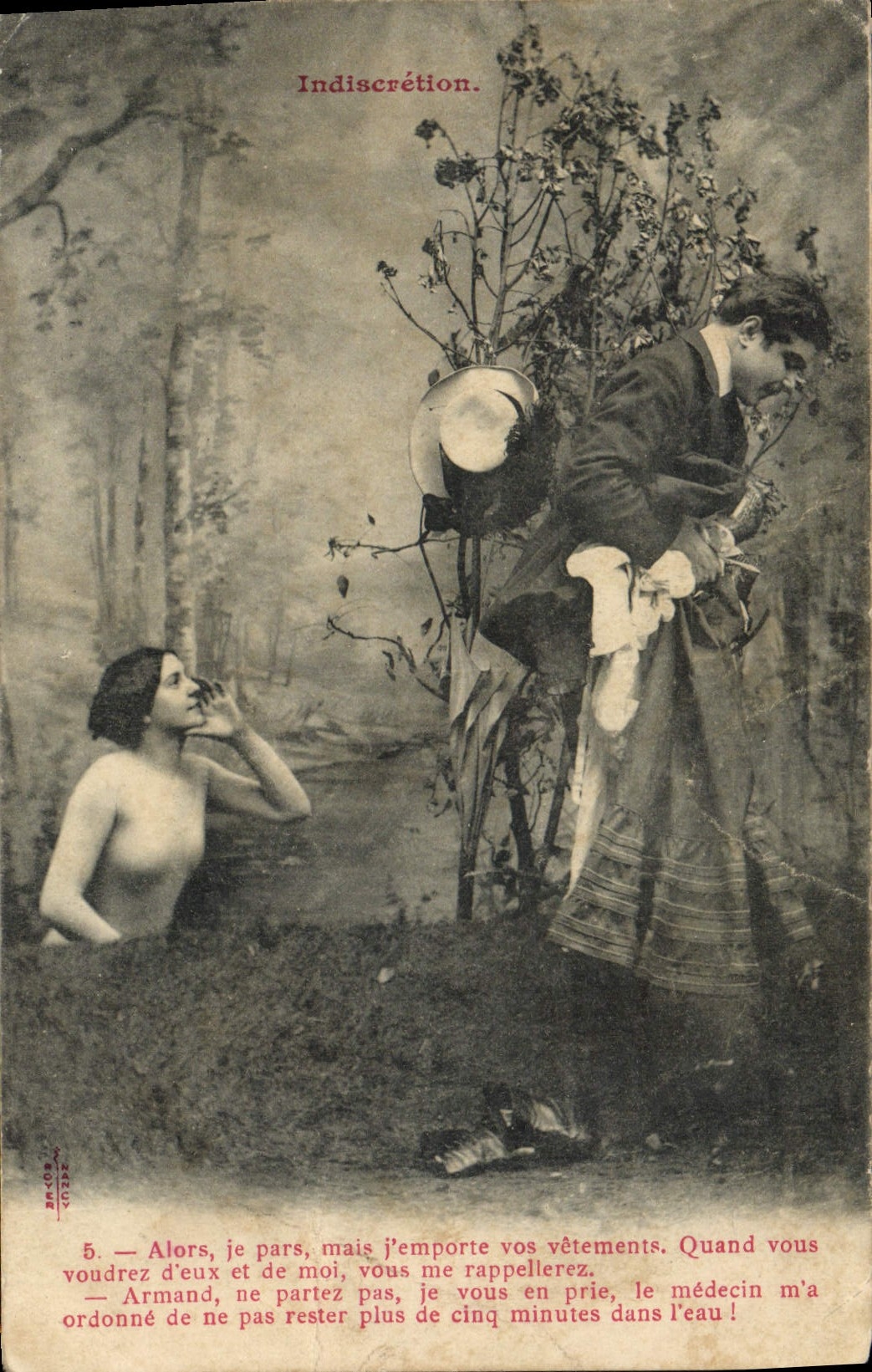 CPA Fantaisie Femme Indiscretion