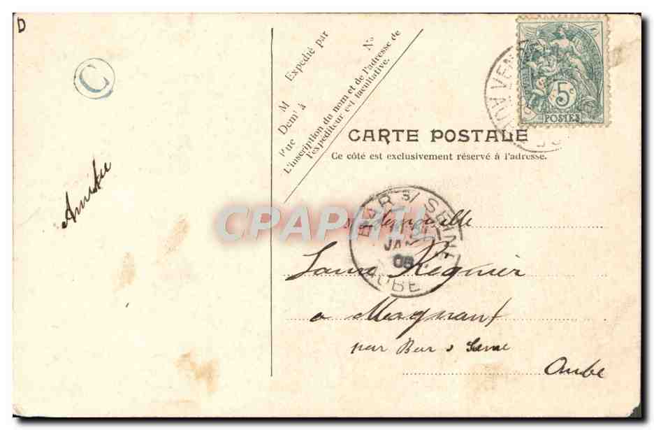 CPA Fantaisie Femme Promenade a travers champs — Back