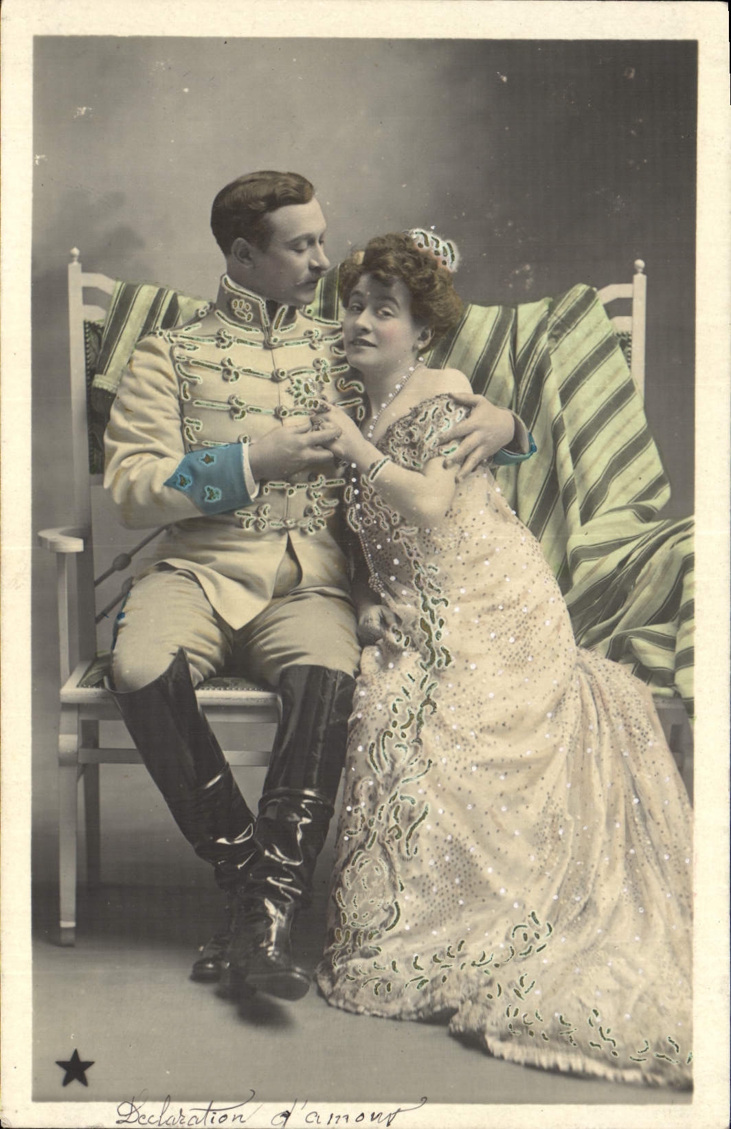 Déclaration d'amour — scène de théâtre — éditeur anonyme, série N. 804