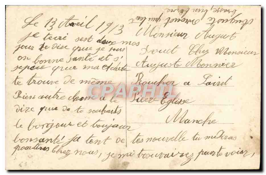 CPA Fantaisie Femme Homme reveur — Verso