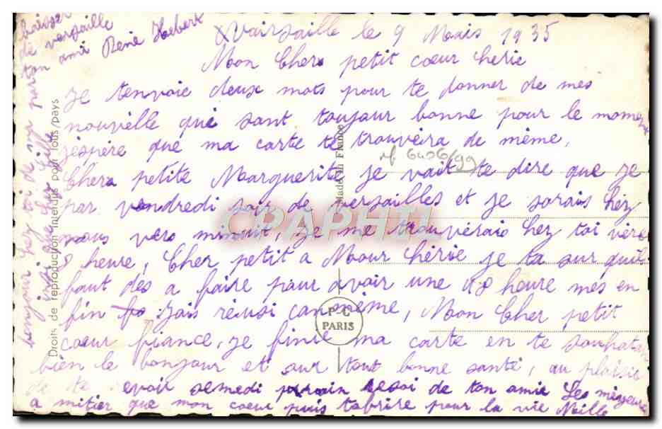 CPA Fantaisie Femme Lettre d'amour — Rückseite
