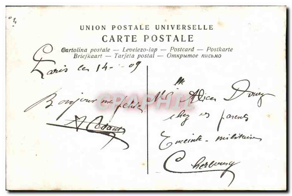 CPA Fantaisie Femme Au temps des cerises — Verso