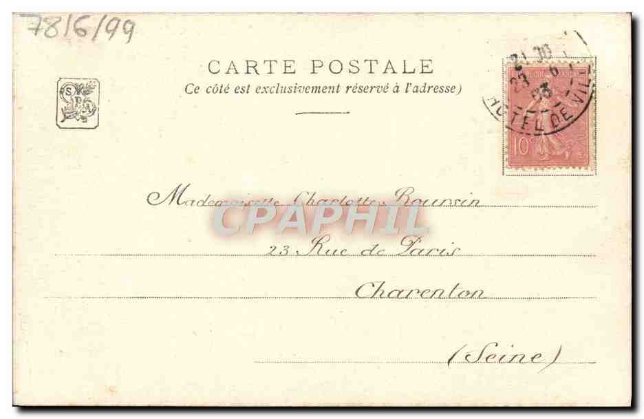CPA Fantaisie Femme Salon 1903 Etcheverry Vertige — Rückseite