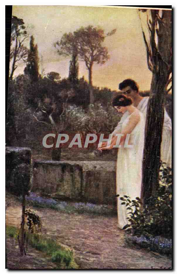 CPA Fantaisie Femme Jan Styka Vinicius et Lygie au jardin de Linus