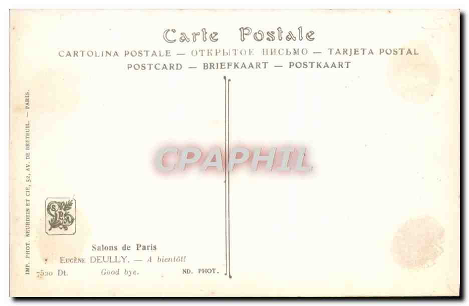 CPA Fantaisie Femme Eugene Deully A bientot — Verso