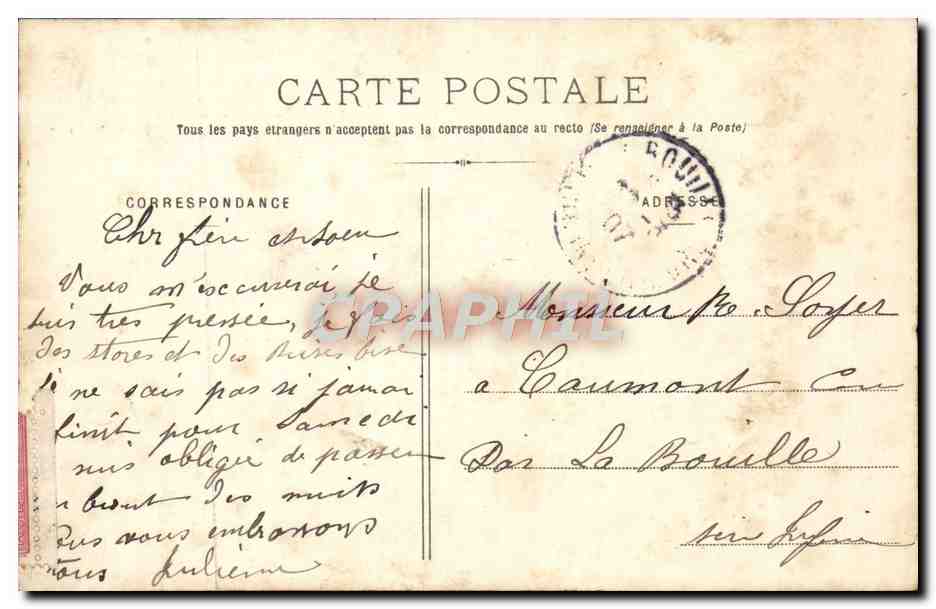 Paysannerie — Lucas et Toinette — Édition Bergeret n°3 — Verso