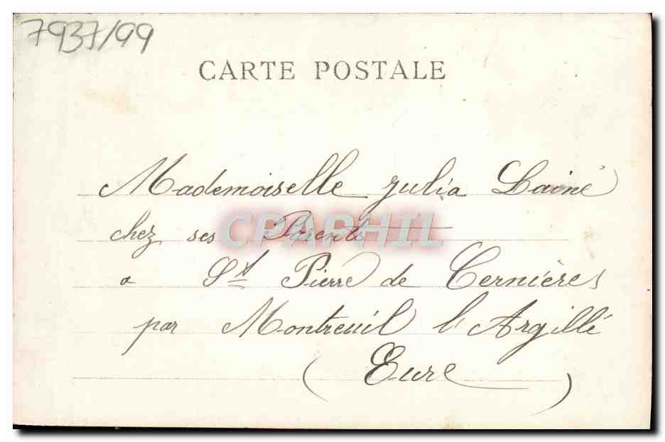 CPA Fantaisie Femme Ernestine — Verso