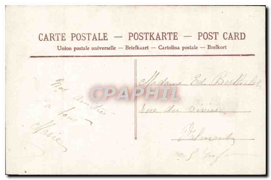 Postier et femme à la porte — scène de distribution — éditeur anonyme, n° 4122 — Verso