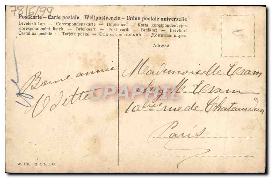 CPA Fantaisie Bonne annee lapin Lievre  — Verso