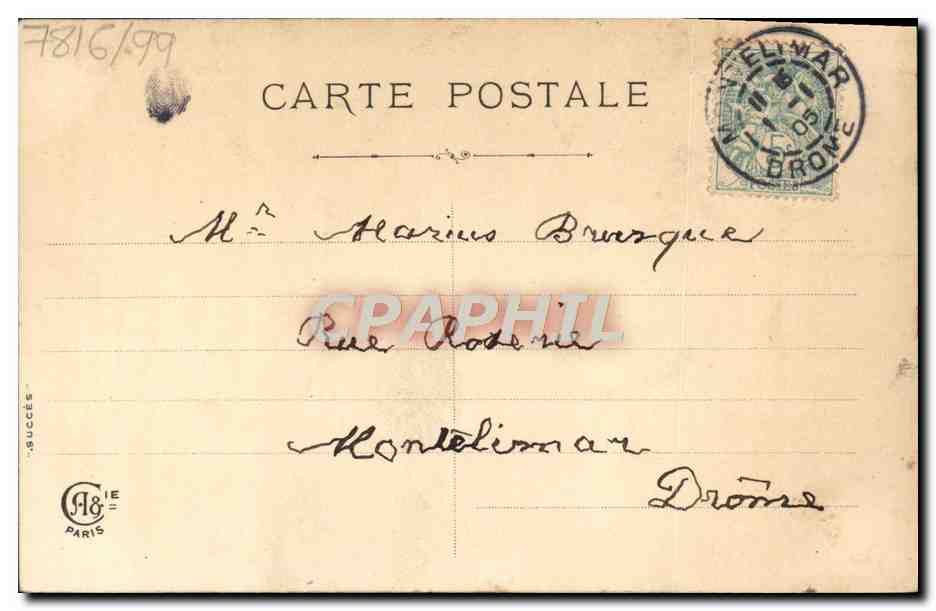 CPA Fantaisie Homme Fleurs  — Verso