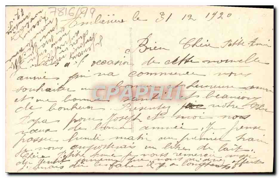 CPA Fantaisie Heureuse annee Moulin a vent — Rückseite