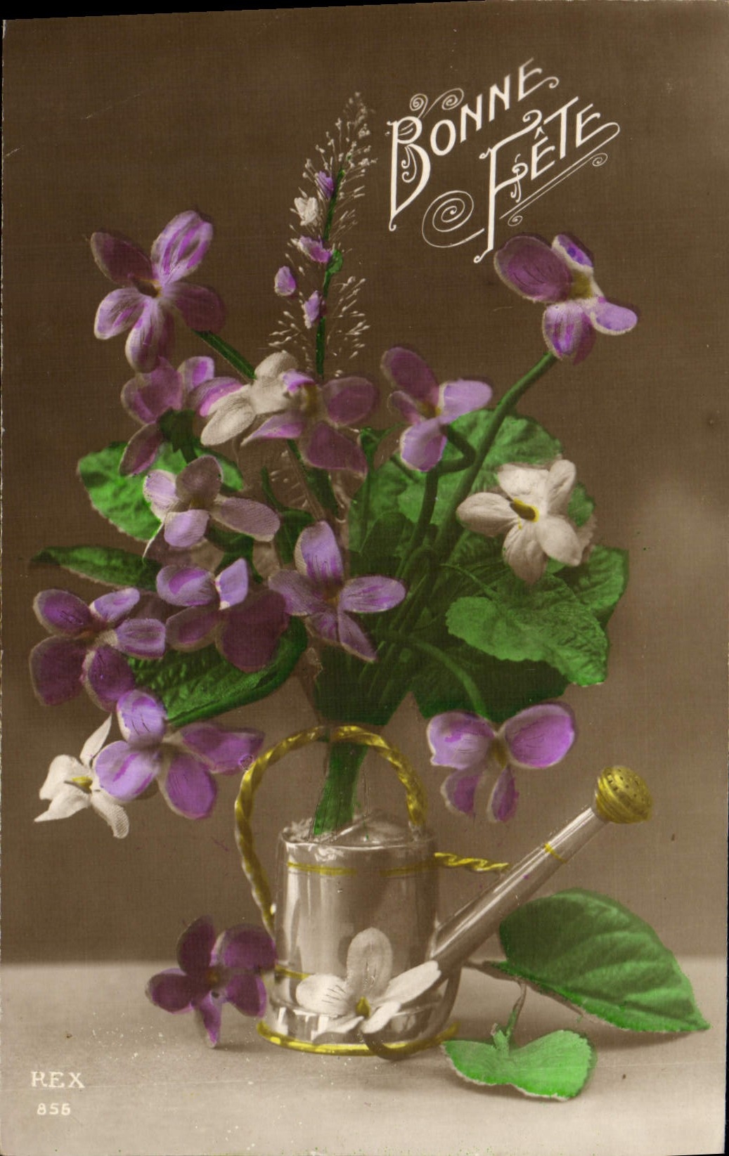 CPA Fantaisie Fleur Arrosoir