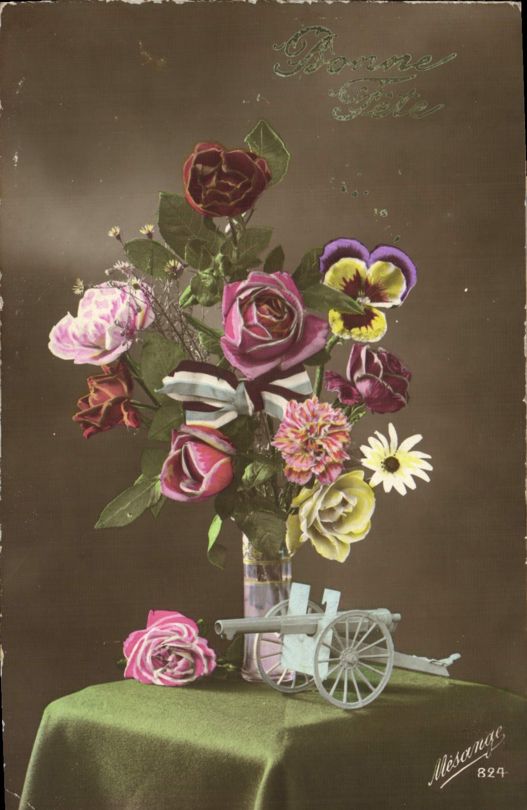 CPA Fantaisie Fleurs Canon