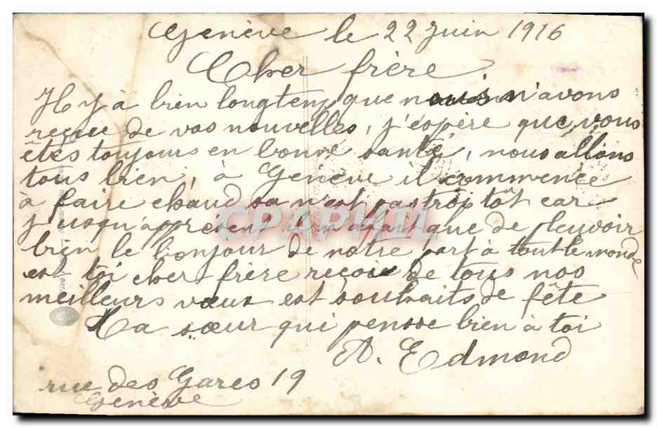 CPA Fantaisie Fleurs Canon — Verso