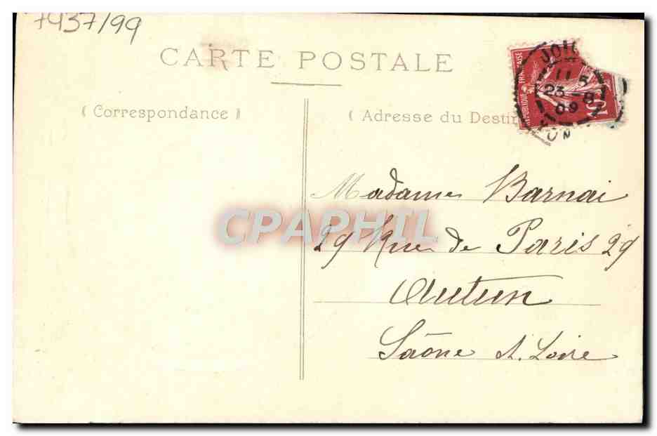 CPA Fantaisie Femme Joigny — Verso