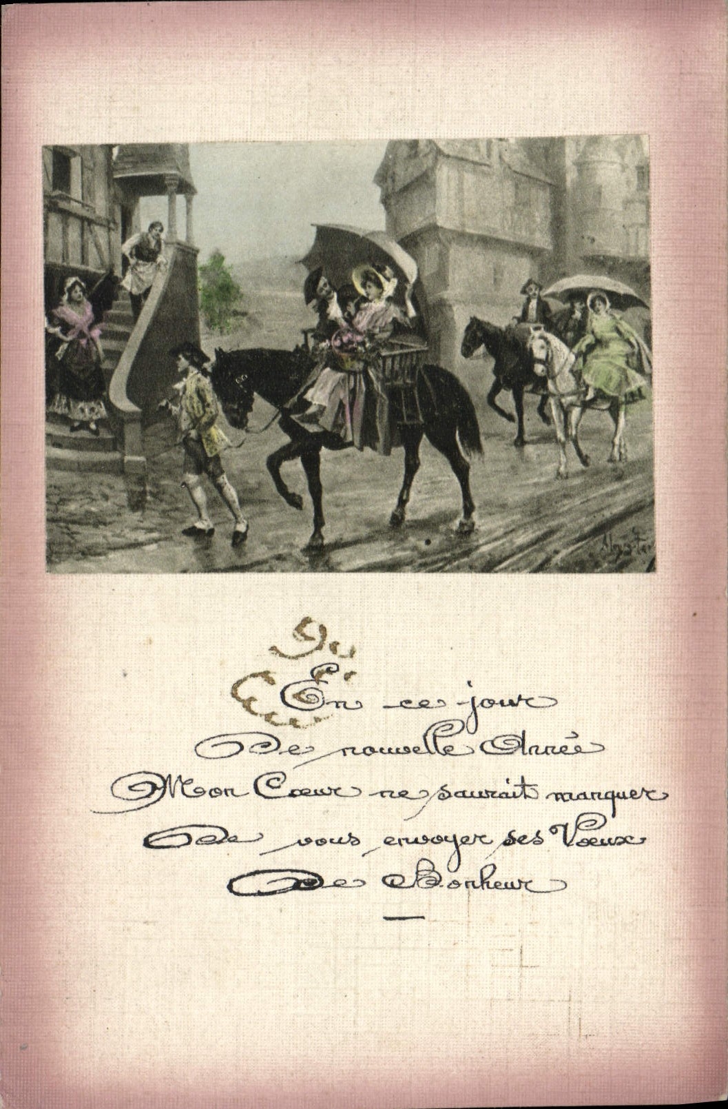 CPA Fantaisie Femmes Cheval Cavalier