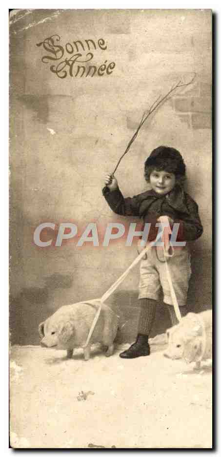 CPA Fantaisie Enfant Cochons
