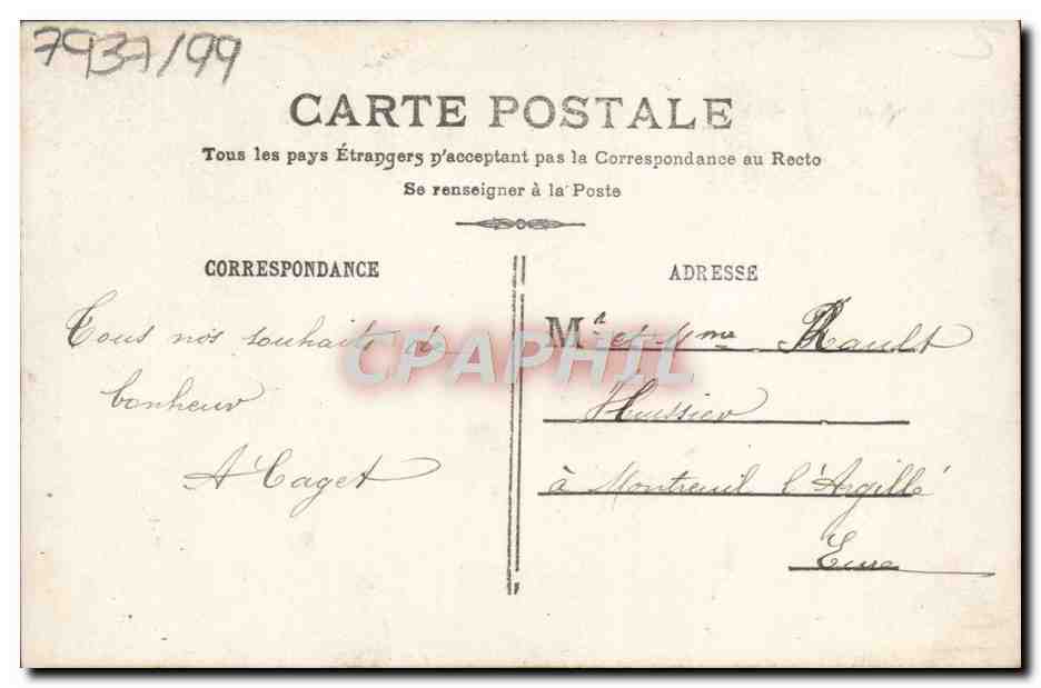 CPA Fantaisie Enfant Boite aux lettres — Verso