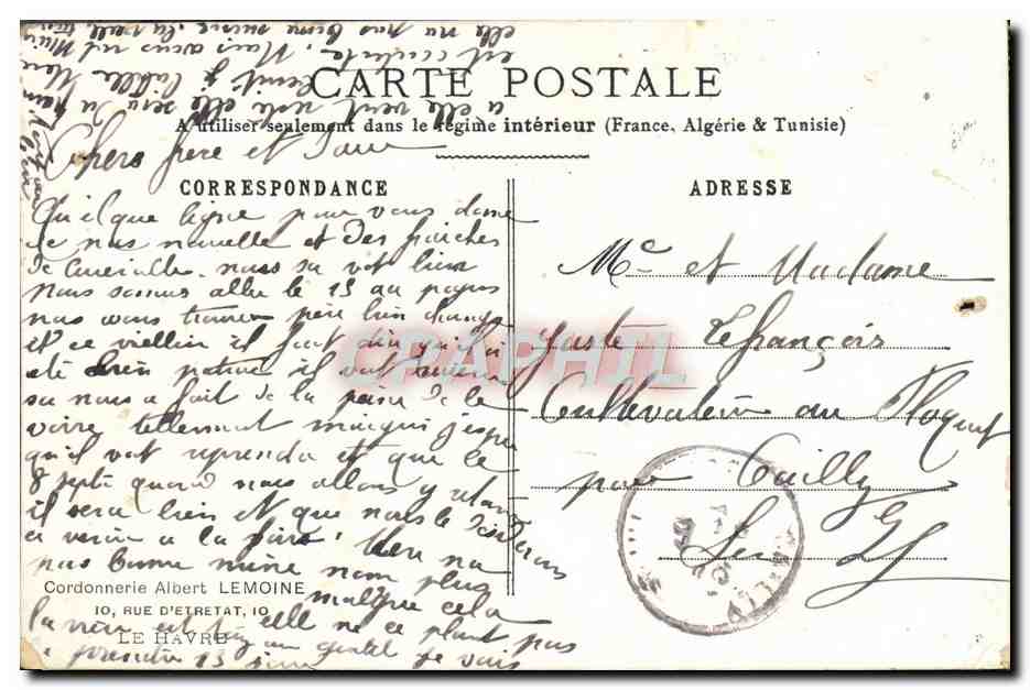 Cupidon et une femme — scène de forêt — éditeur non visible — Verso