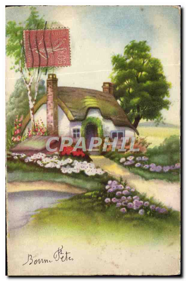 CPA Fantaisie Maison Bonne fete