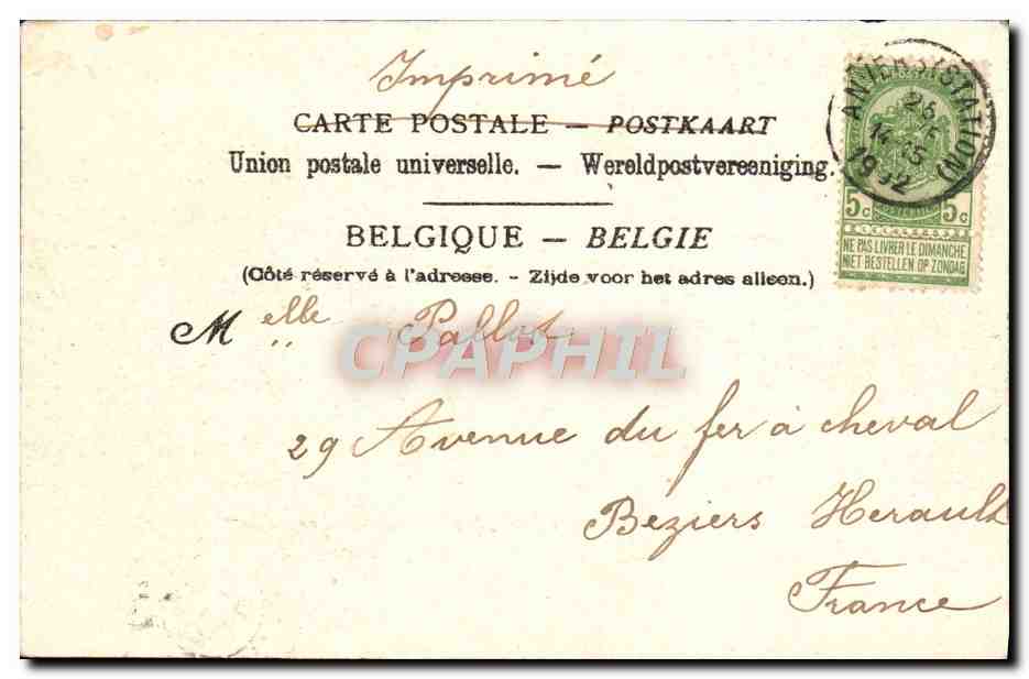 CPA Anvers Entree d'un Steamer a la remorque Bateau — Rückseite