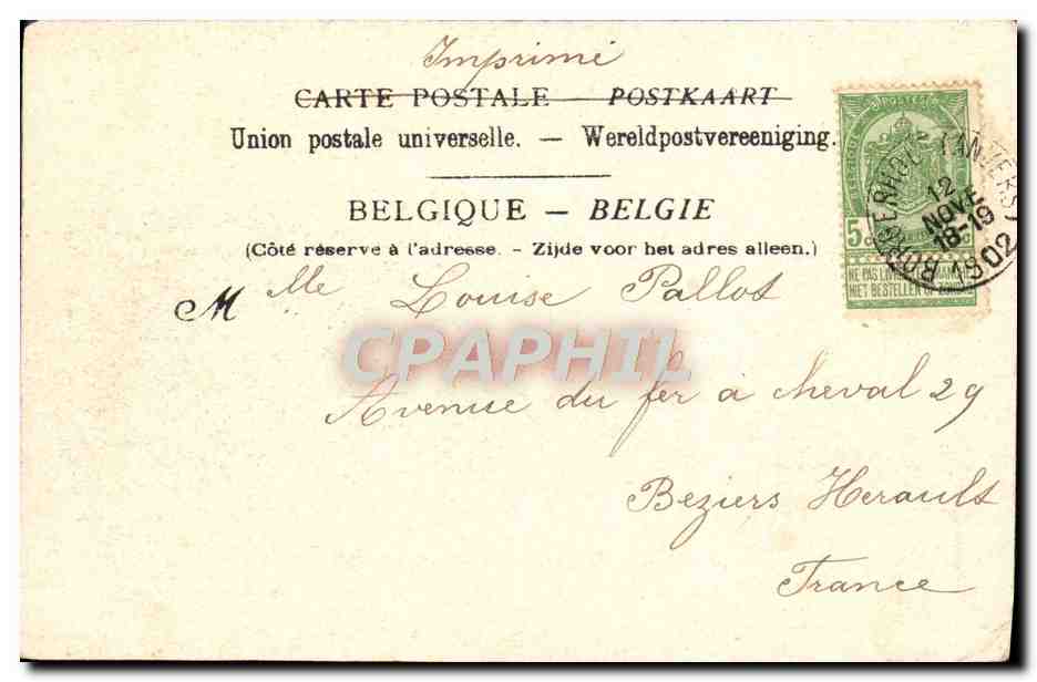 CPA Anvers Un Steamer en cale seche Bateau Baron de Macar — Rückseite