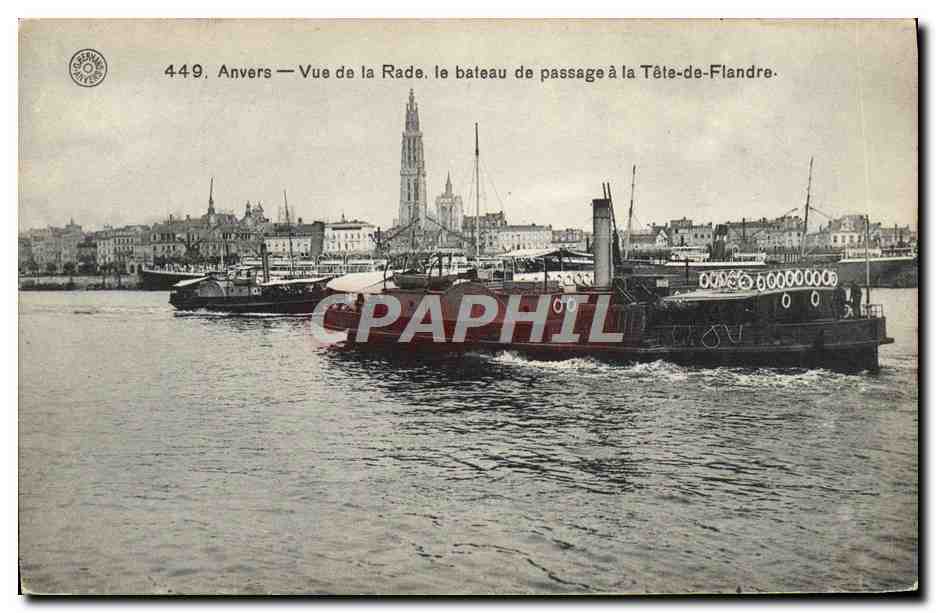 Anvers — Vue de la Rade, le bateau de passage à la Tête-de-Flandre — Hermès, n° 449