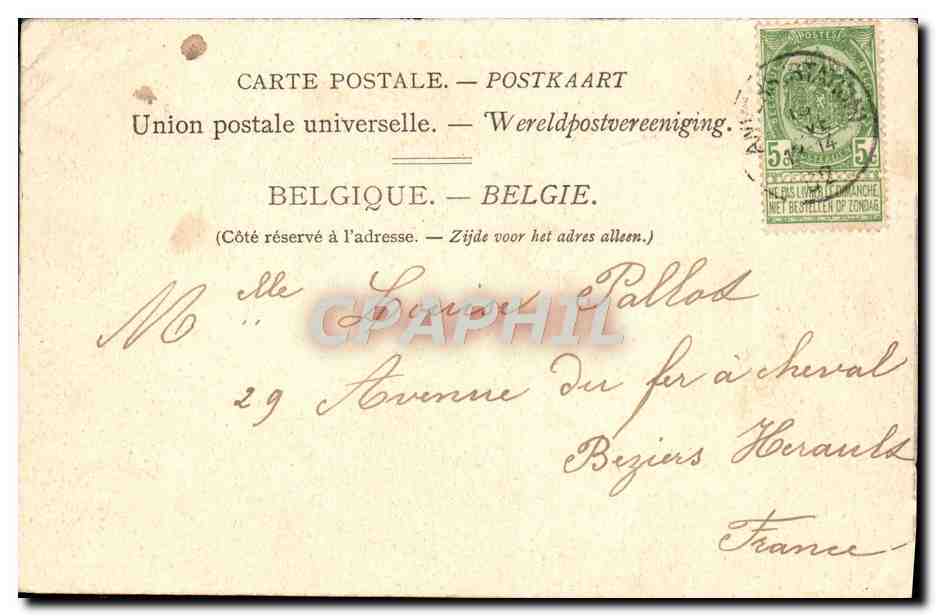CPA Anvers La rue Leys — Rückseite