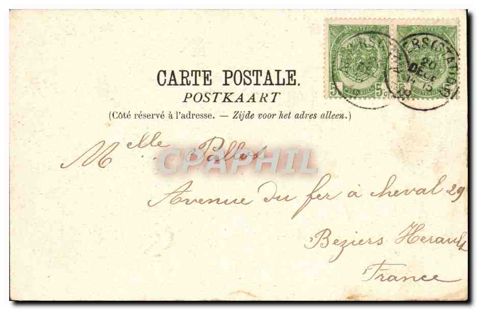 CPA Anvers Le Bassin Flamand Bateaux — Back