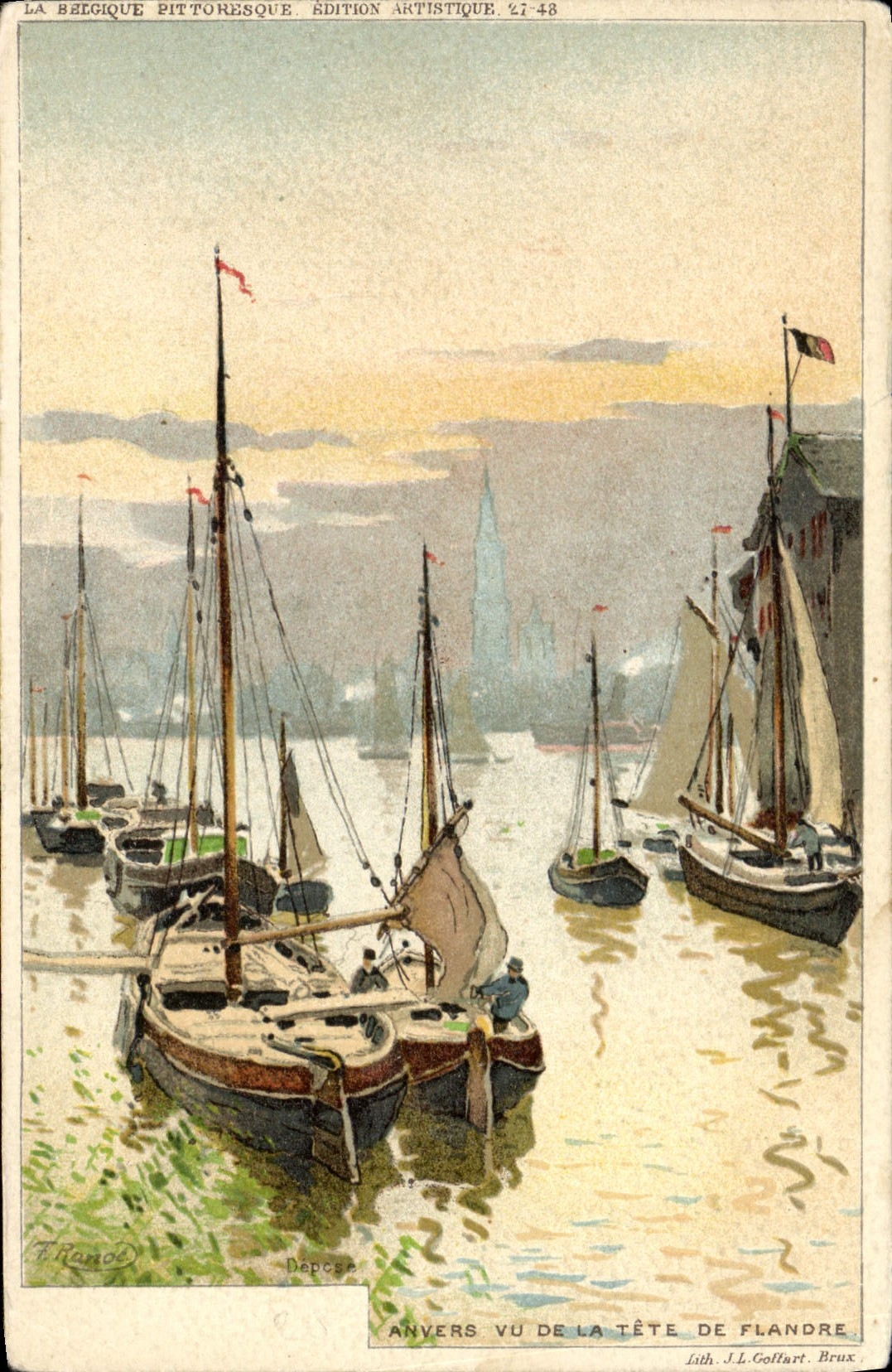 CPA Anvers Vu De La Tete de Flandre Bateaux