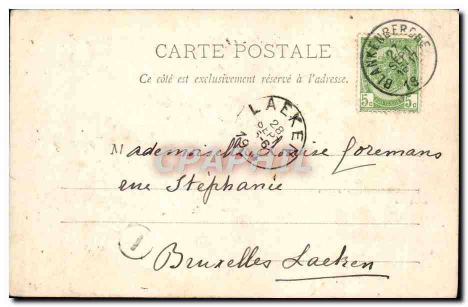 CPA Blankenberghe La Plage — Rückseite