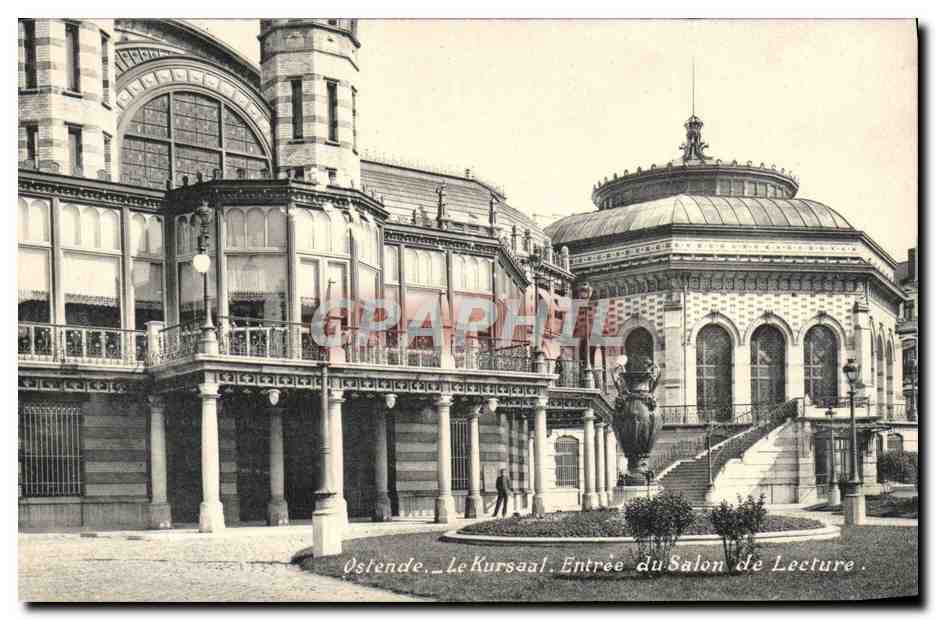 CPA Ostende Le Kursaal Entree du Salon de Lecture