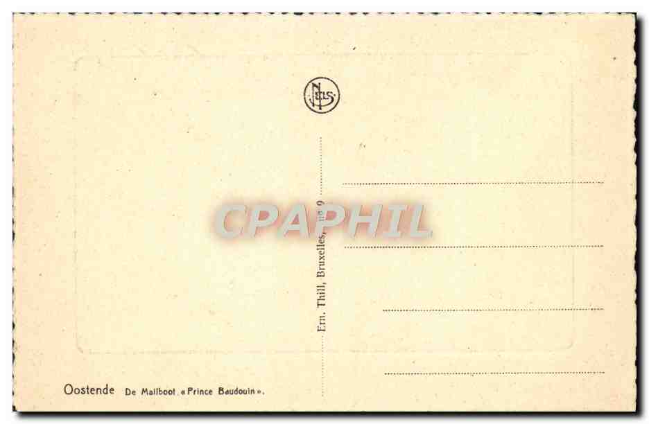 CPA Ostende La Malle Prince Baudouin Bateau — Rückseite