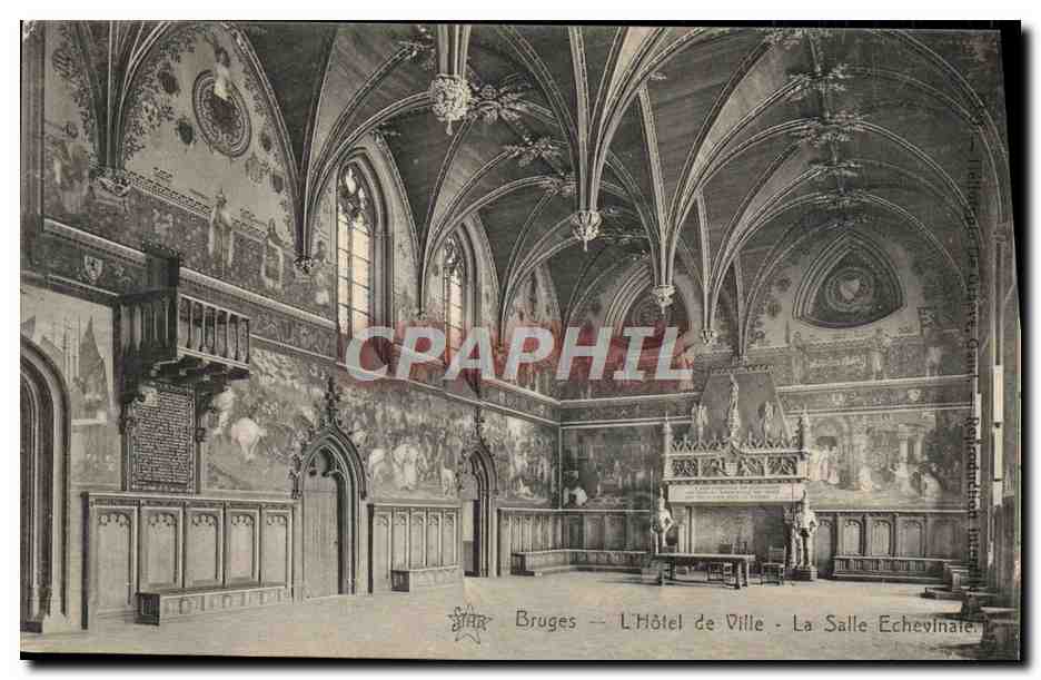 CPA Bruges L'Hotel de Ville La salle echevinale