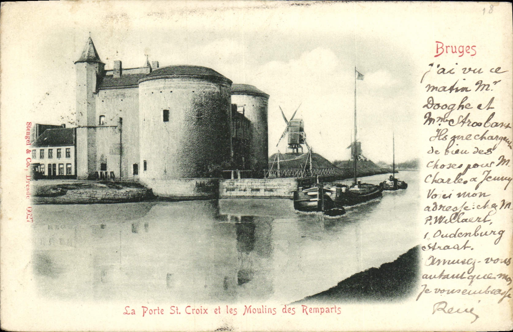 CPA Bruges La Porte Saint Croix et les Moulins des Remparts Moulin a vent