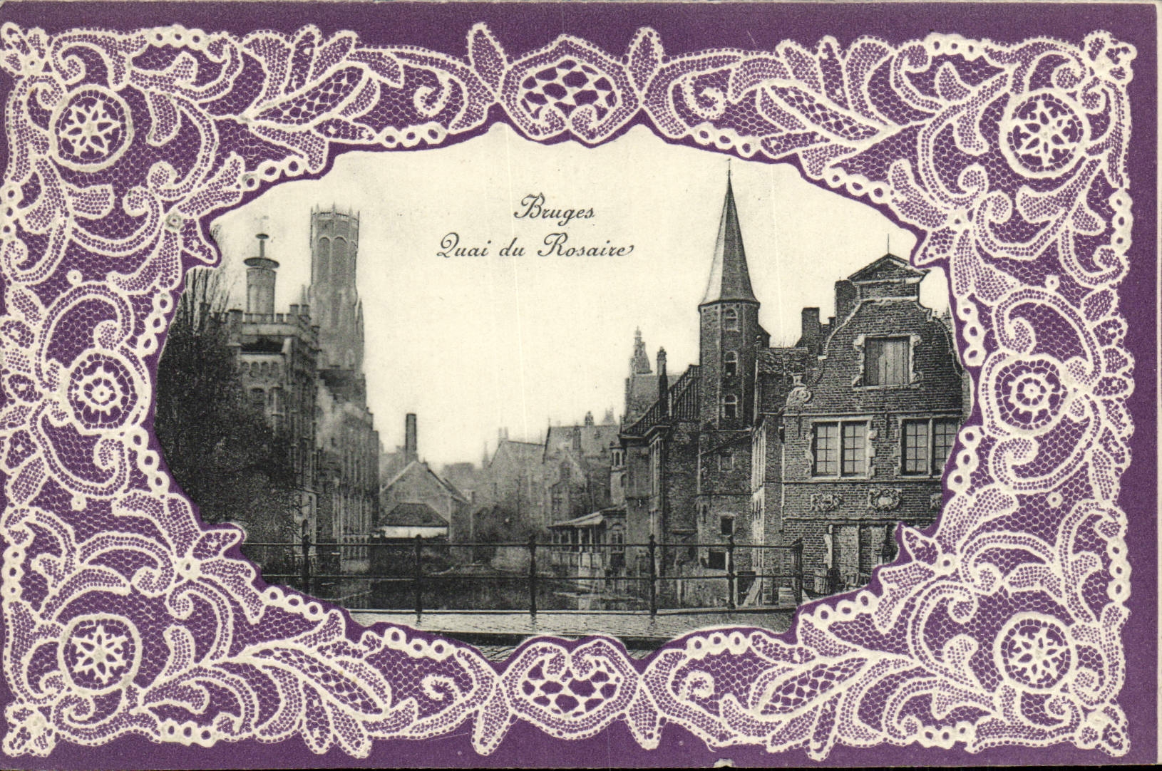 Bruges — Quai du Rosaire — cadre dentelle