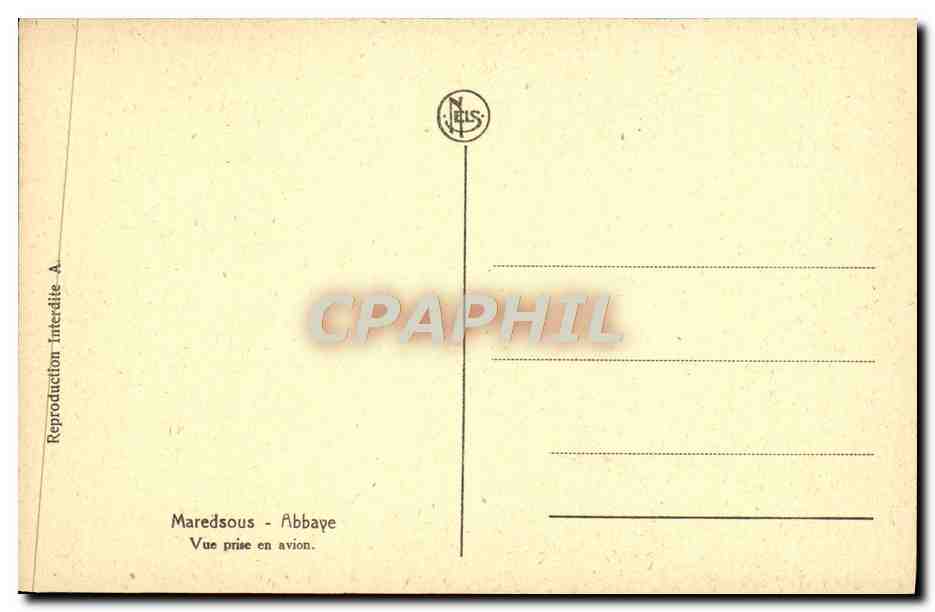 CPA Maredsous Abbaye Vue pirse en avion — Rückseite