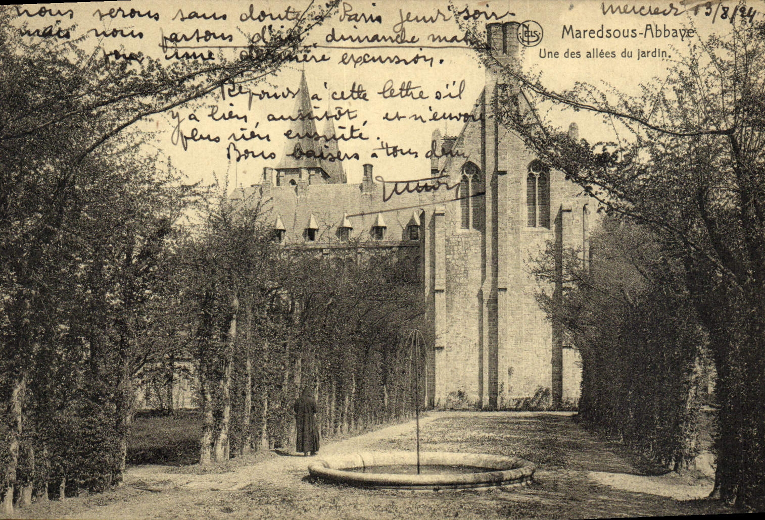 Maredsous-Abbaye — Une des allées du jardin — Mercier, n° 138/24
