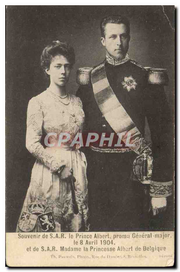 CPA Bruxelles Souvenir de SAR Le Prince Albert et la princesse