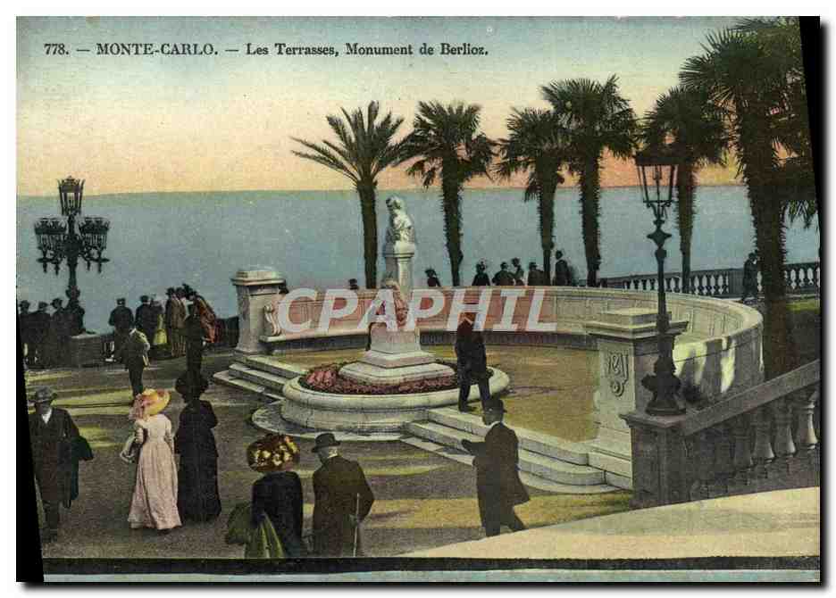 CPA Monaco Monte Carlo Les Terrasses Monument de Berlioz