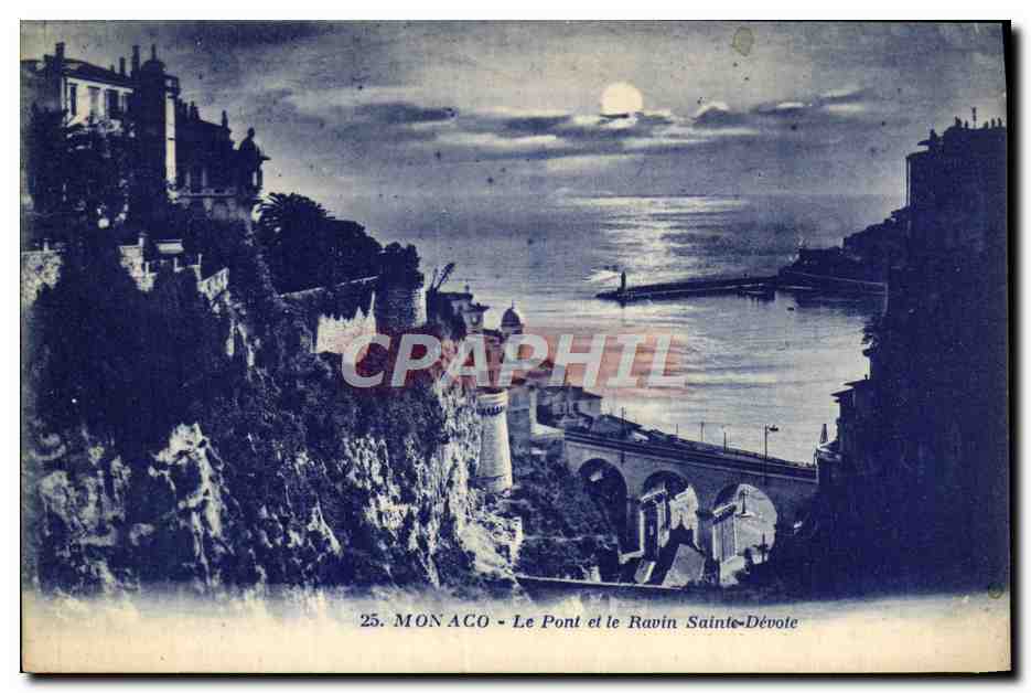 CPA Monaco Le Pont et le Ravin Sainte Devote