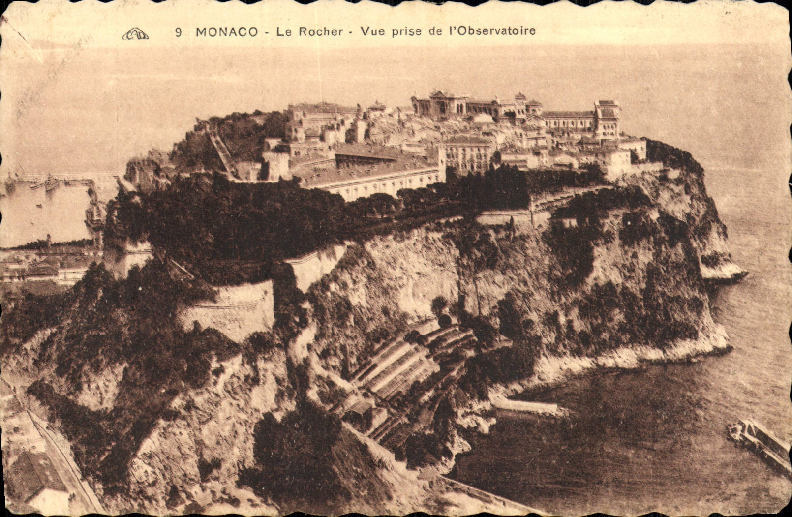 CPA Monaco Le rocher Vue Prise de L'Observatoire
