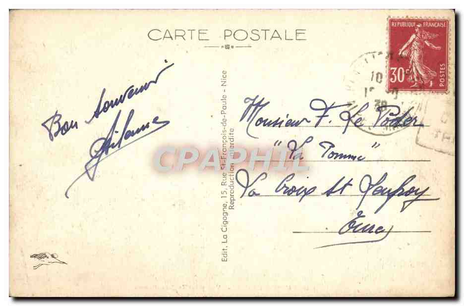 CPA Monte Carlo Vue Prise de Saint Roman — Rückseite