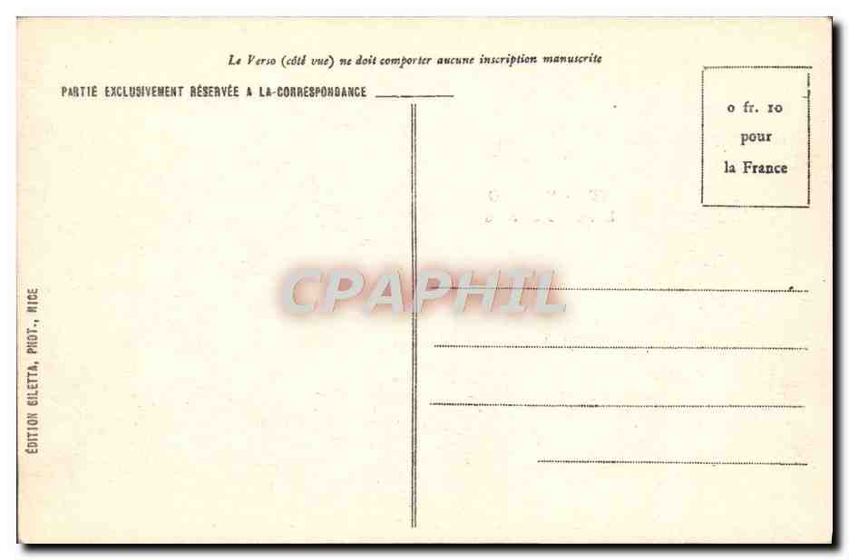 CPA Monaco Entre les Oliviers — Back