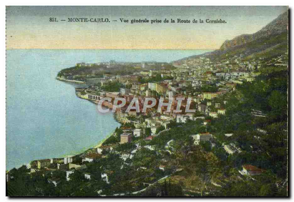 CPA Monte Carlo Vue Generale Prise de La Route de la Corniche