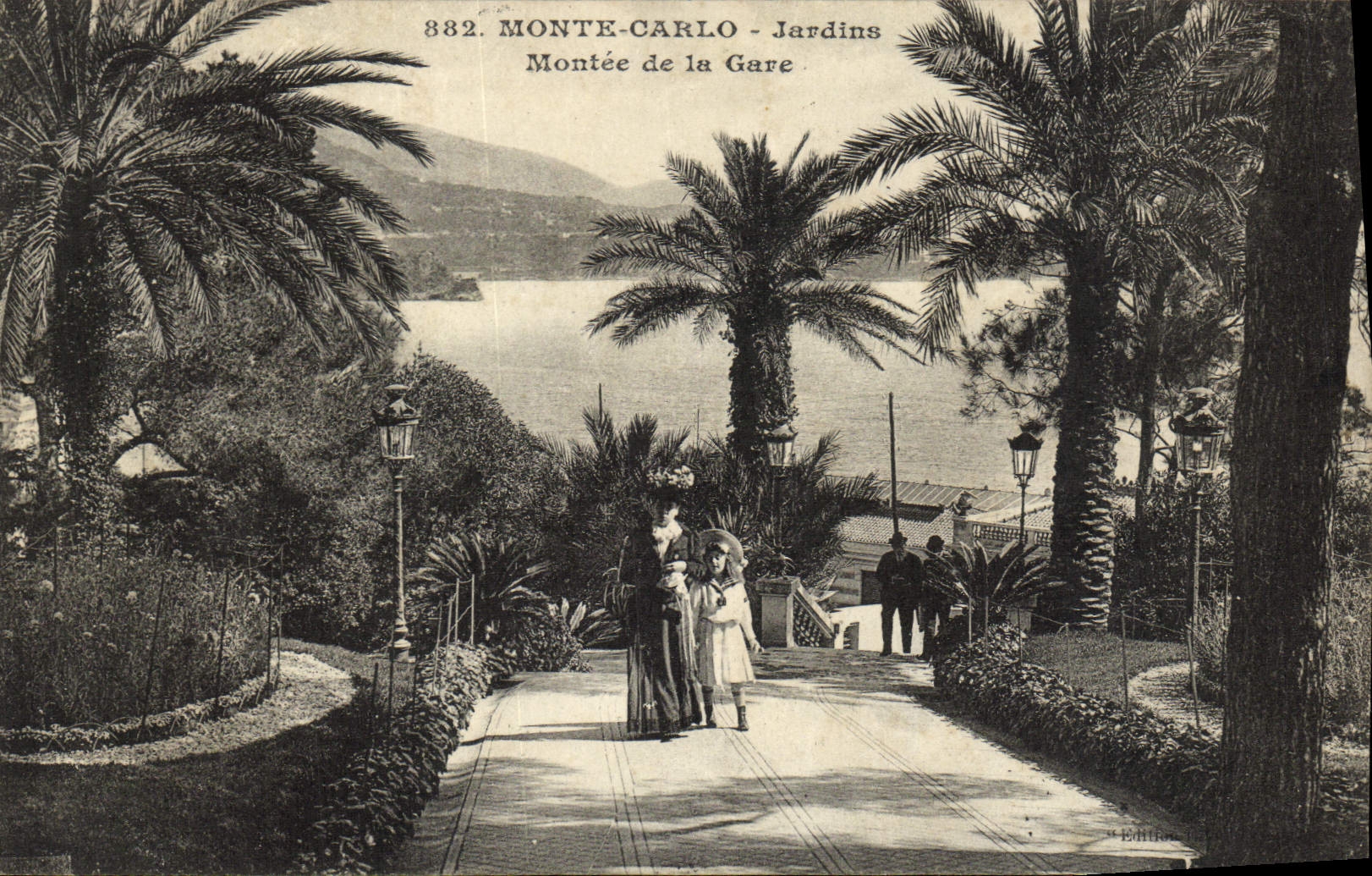 CPA Monte Carlo Jardins Montee de La Gare