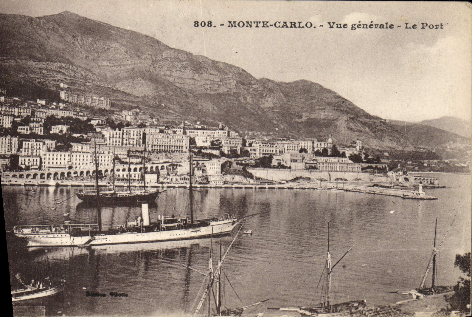 Monte-Carlo — Vue générale — Le Port — Série 808 — Édition Salles Giletta