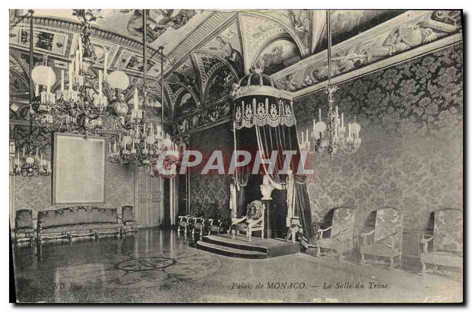 CPA Monaco Palais la salle du trone 