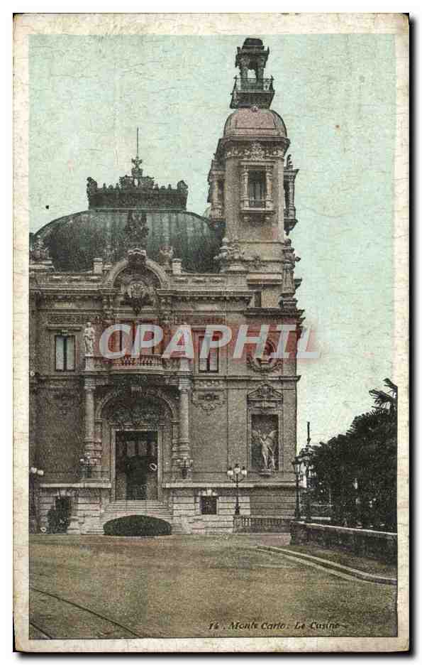 CPA Monaco Monte Carlo Le casino Publicite Aux grands magasins de Russie Boulevard Sebastopol Rue Palestro Paris